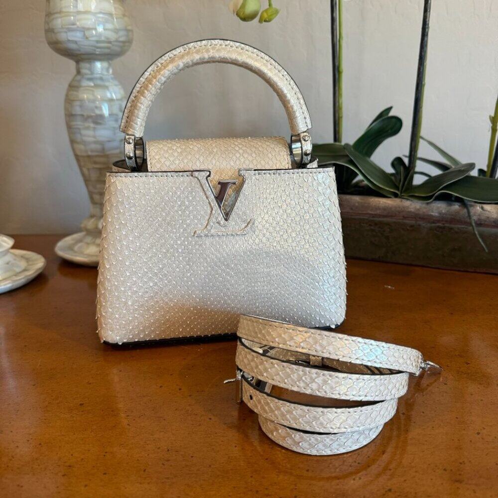 EXTREMELY RARE NEW Louis Vuitton Gold Python Capucines Mini Bag Paris Exclusive - Picture 13 of 15